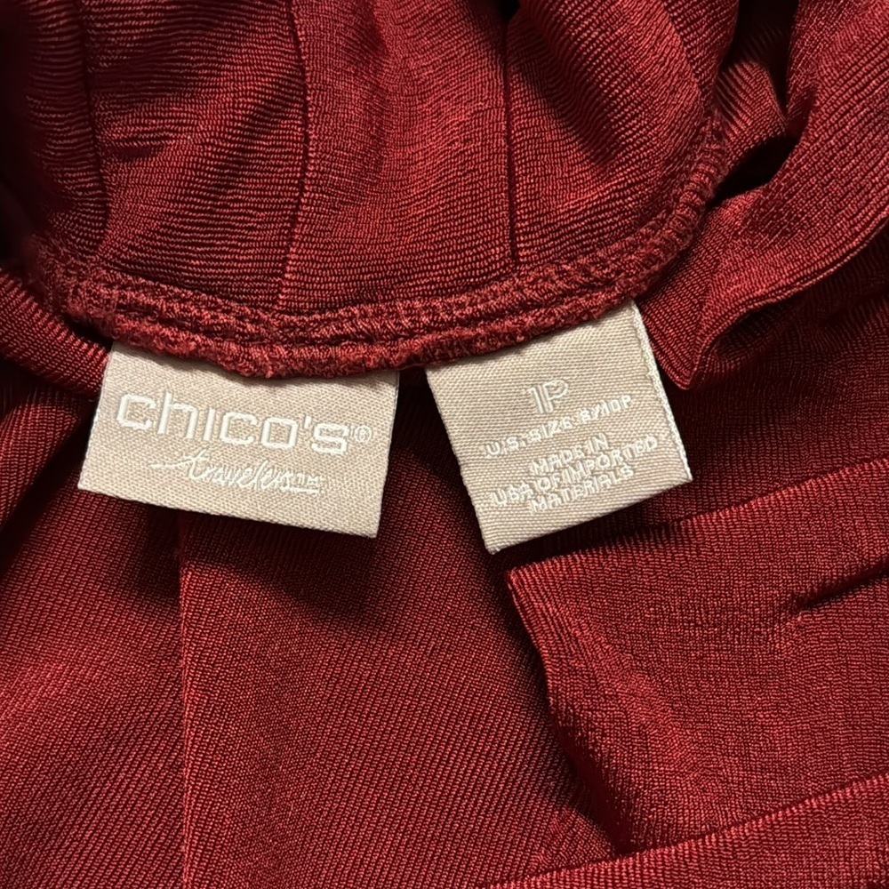 Chico's deep red Ruffled 2 pc Top - Picture 7 of 9